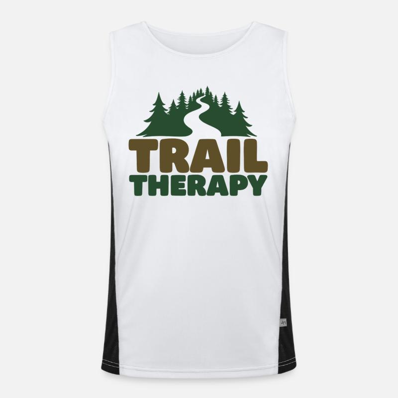 TRAIL THERAPY Dicton Déclaration Débardeur respirant contrasté Homme 