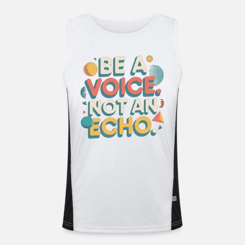 Be a Voice – Mutmacher Spruch im Retro Style Funktionelles Kontrast-Tank Top für Männer 