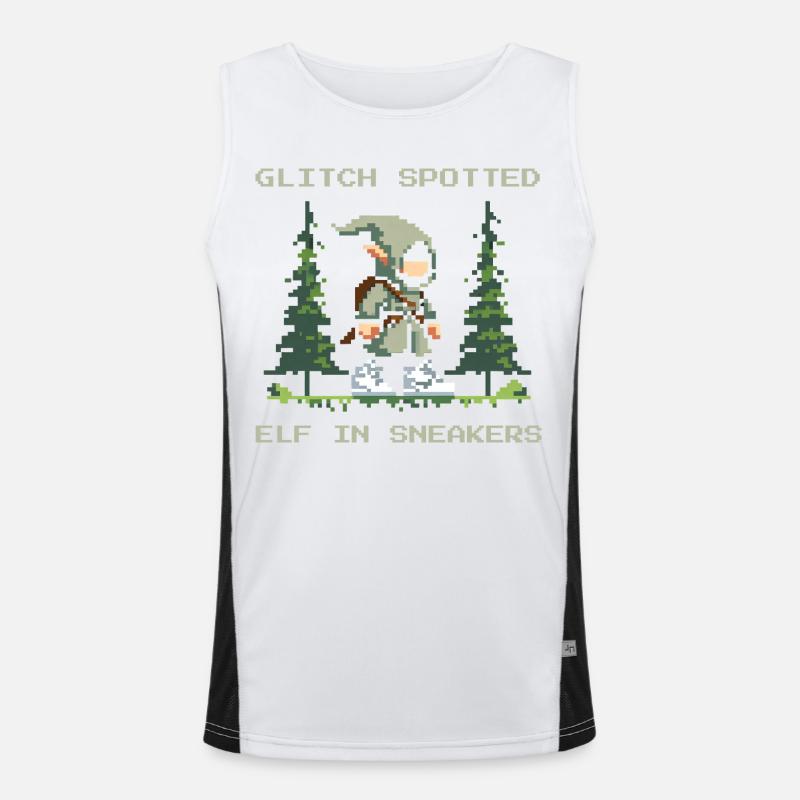 Bug entdeckt: Elf mit Sneakers | LARP Glitch Funktionelles Kontrast-Tank Top für Männer 