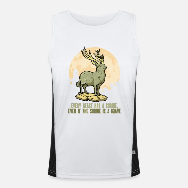 Jackalope Mythological Creatures Men's Functional Contrast Tank Top 