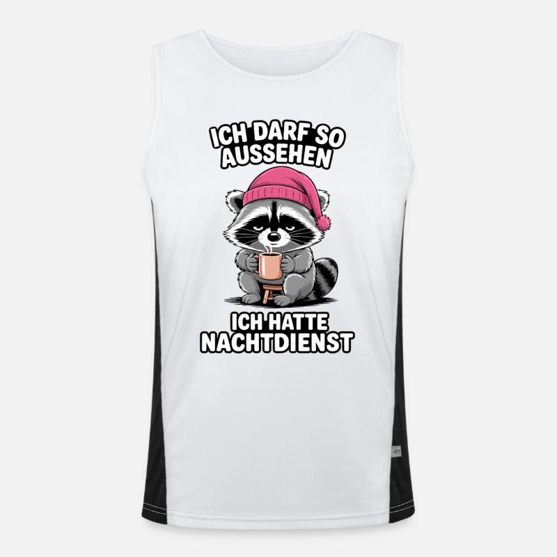 Night shift night shift nurse caregiver - Men's Functional Contrast Tank Top  - white/black