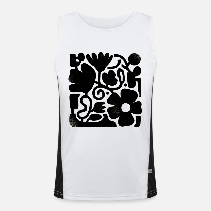Abstraktes Blumen Design Funktionelles Kontrast-Tank Top für Männer 
