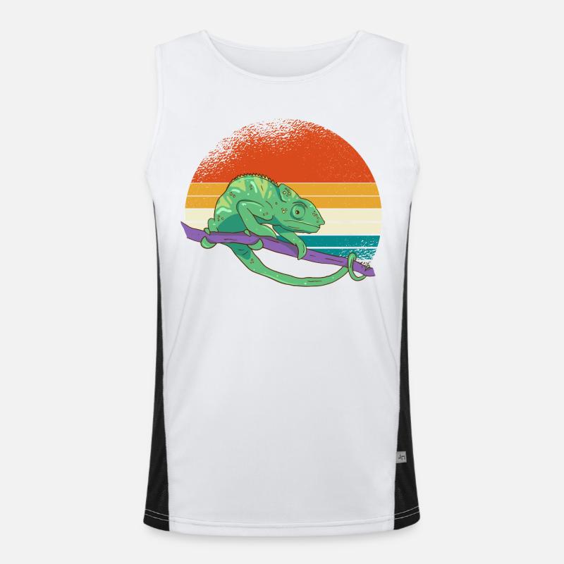 Caméléon du coucher de soleil Débardeur respirant contrasté Homme 