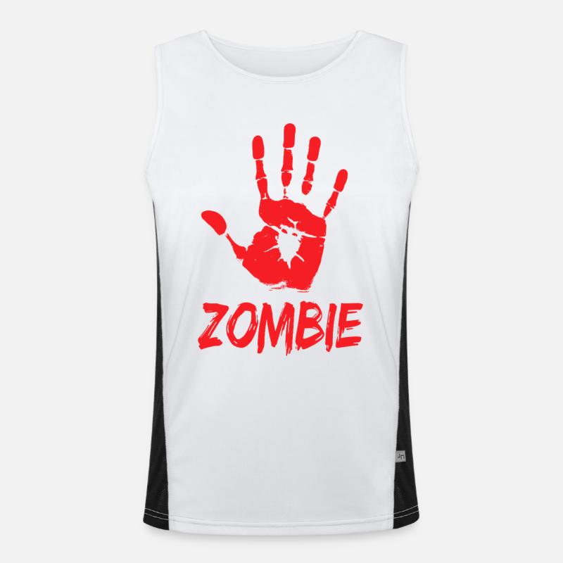 Zombie Hand Halloween Apokalypse Funktionelles Kontrast-Tank Top für Männer 