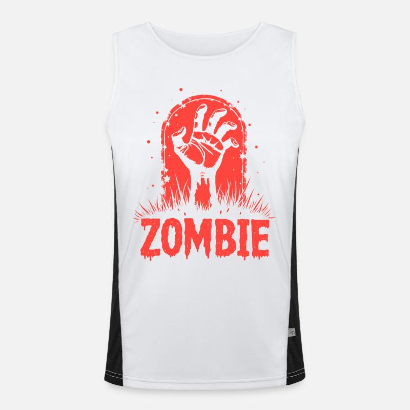 Apokalypse Zombie Hand Funktionelles Kontrast-Tank Top für Männer 