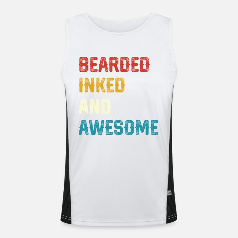 Bearded Inked and Awesome Funktionelles Kontrast-Tank Top für Männer 