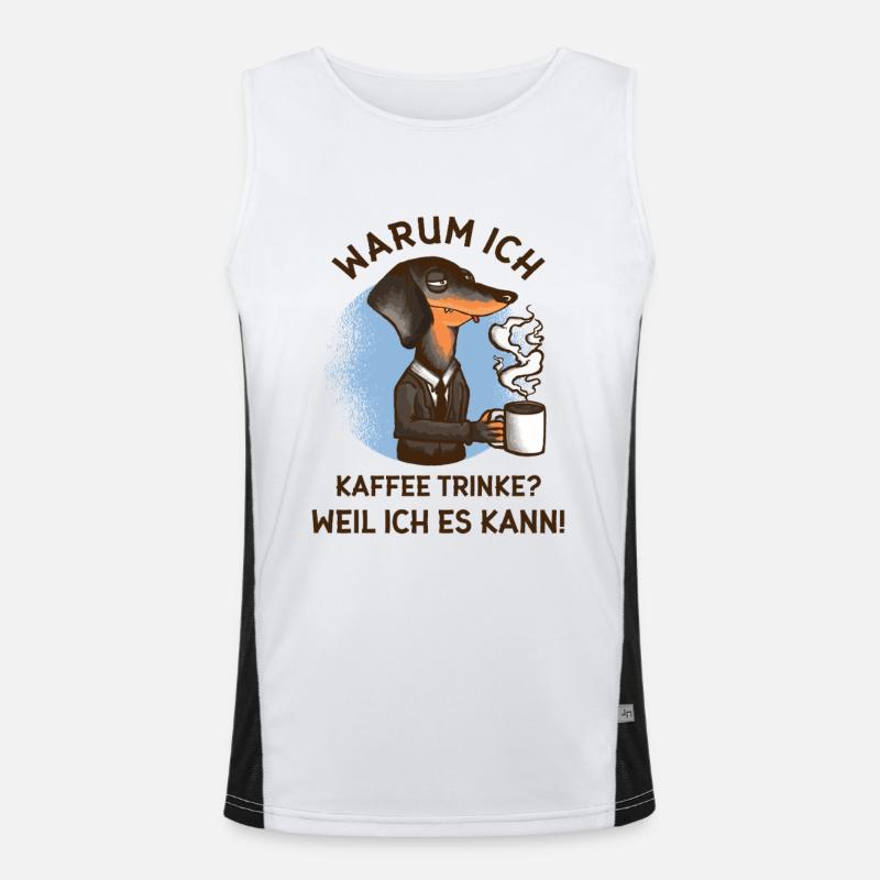 Why do I drink coffee? – Stressed dog Men's Functional Contrast Tank Top 