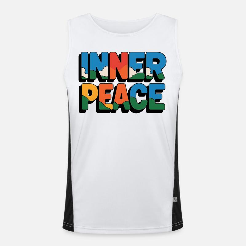 Inner Peace Rainbow Letters Men's Functional Contrast Tank Top 