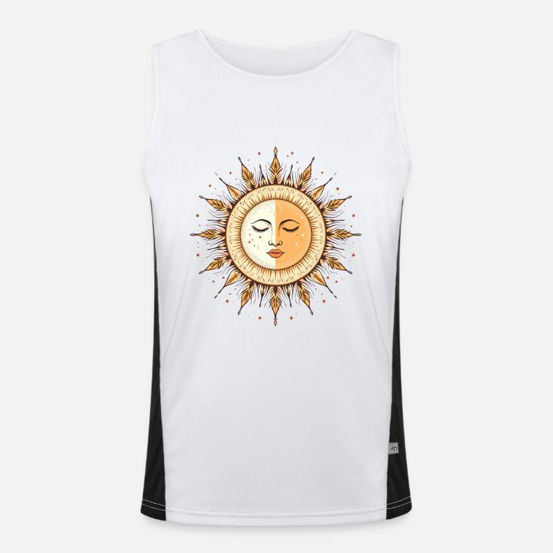 Boho Sonne Funktionelles Kontrast-Tank Top für Männer 