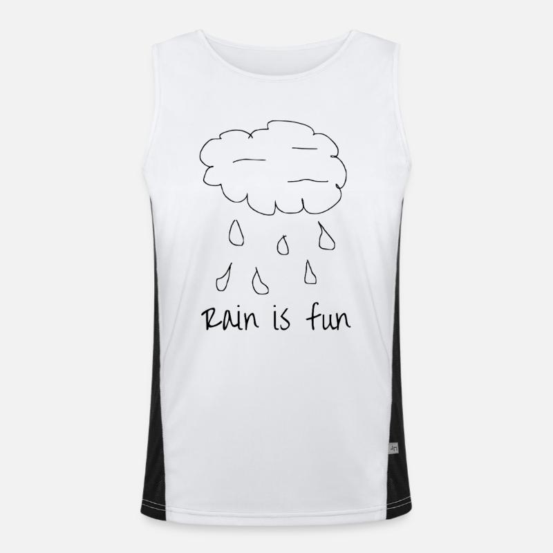 Rain is Fun Cartoon Design Funktionelles Kontrast-Tank Top für Männer 