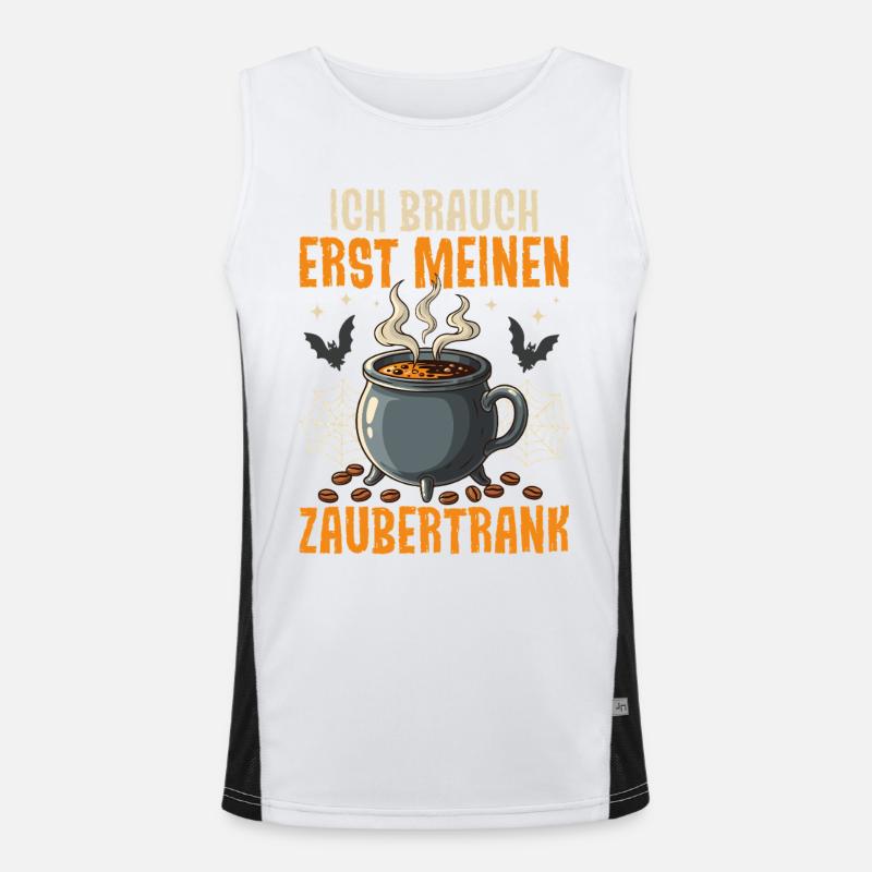 I need my magic potion first - Men's Functional Contrast Tank Top  - white/black