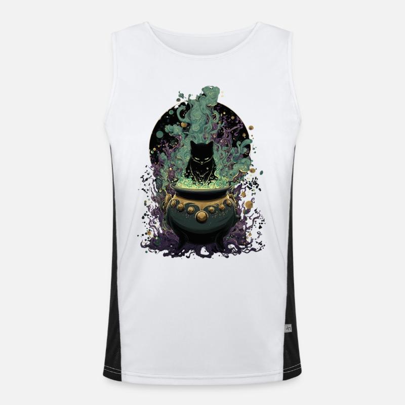 Potion Master Cat Magical Design Men's Functional Contrast Tank Top 