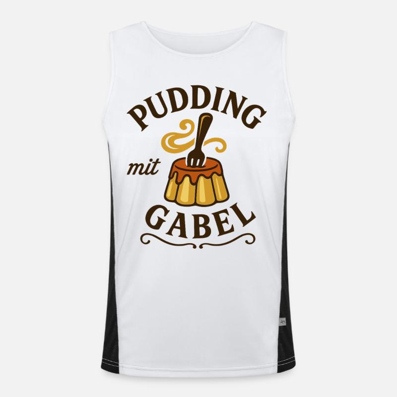 Pudding with fork - Men's Functional Contrast Tank Top  - white/black