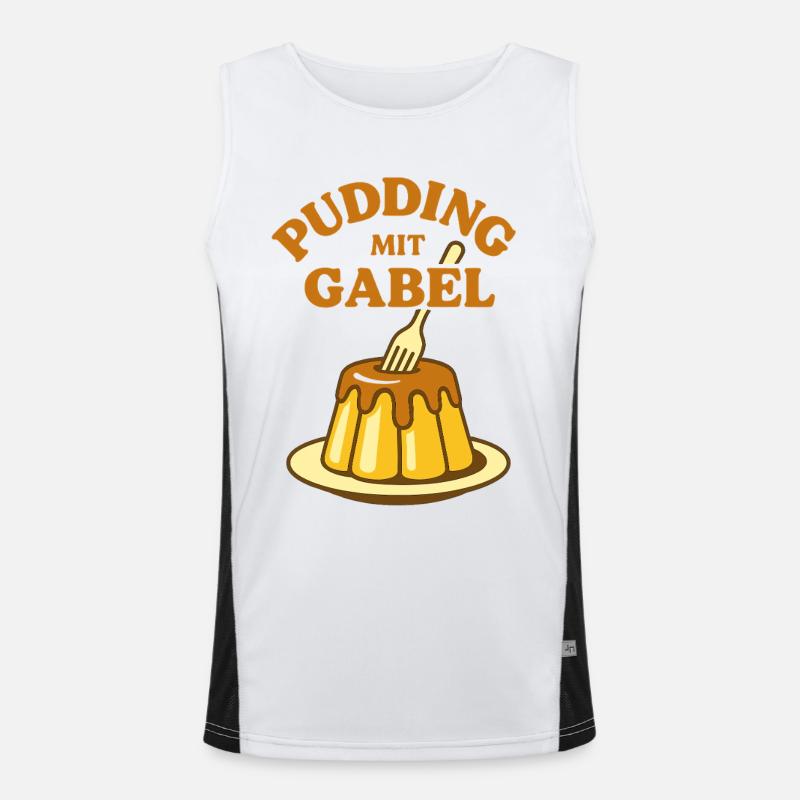 Pudding with fork - Men's Functional Contrast Tank Top  - white/black