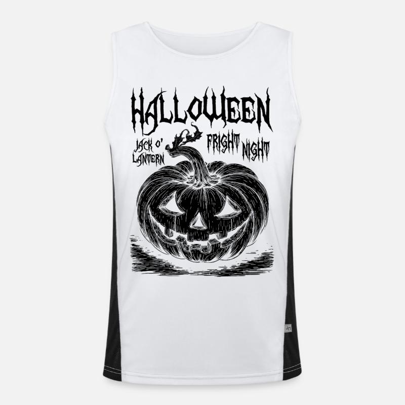 Halloween Jack O'Lantern Black Design Men's Functional Contrast Tank Top 