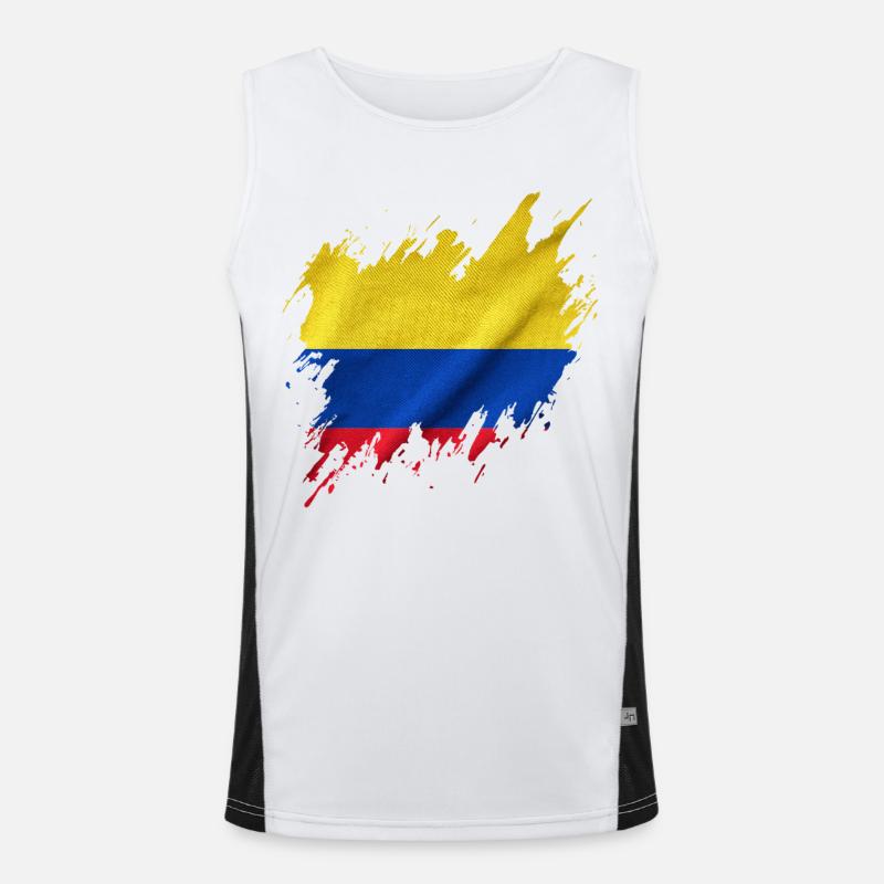 Drapeau de la Colombie, style déchiré Débardeur respirant contrasté Homme 