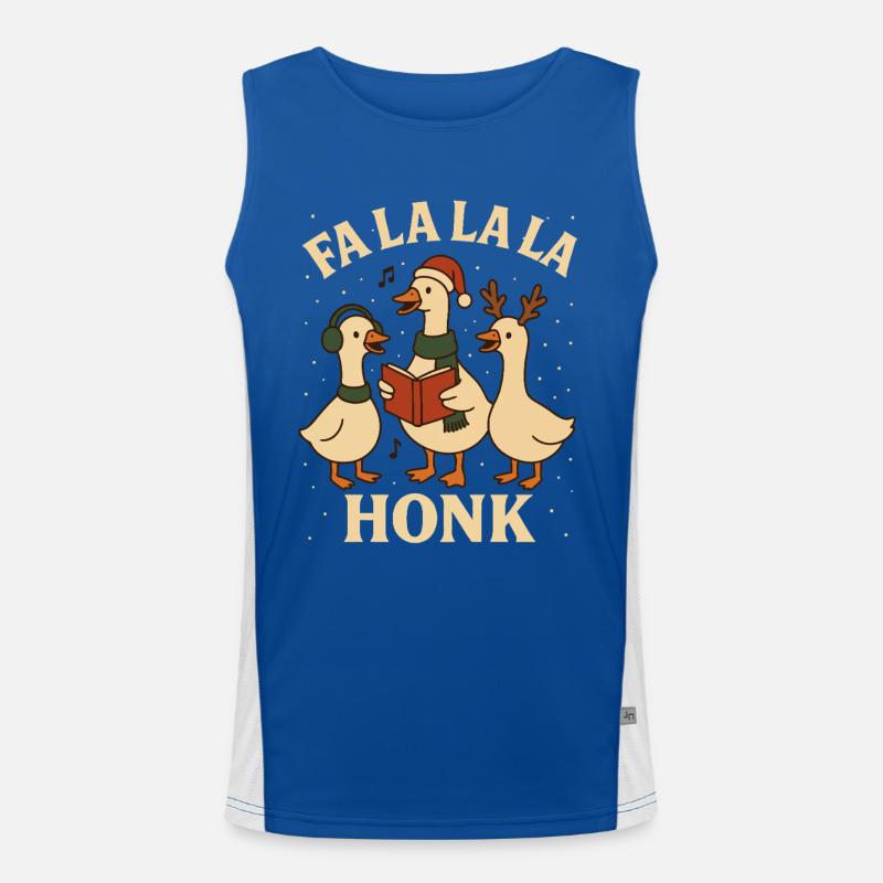 Weihnachtsgans Fa La La La Honk Lustiges Design Funktionelles Kontrast-Tank Top für Männer 