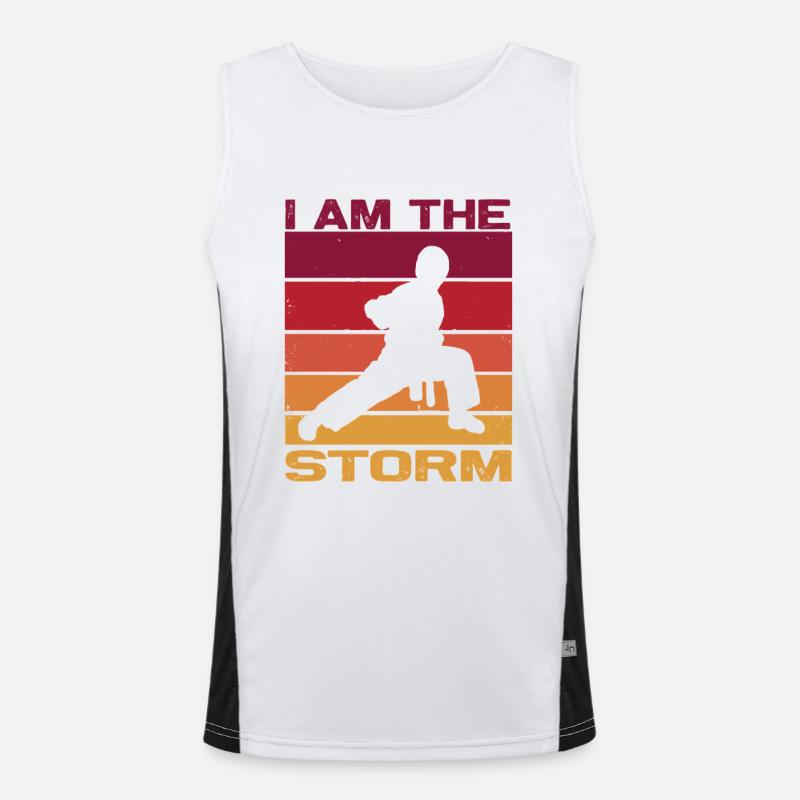 Silhouette a karate fighter - Combat Contact Men's Functional Contrast Tank Top 