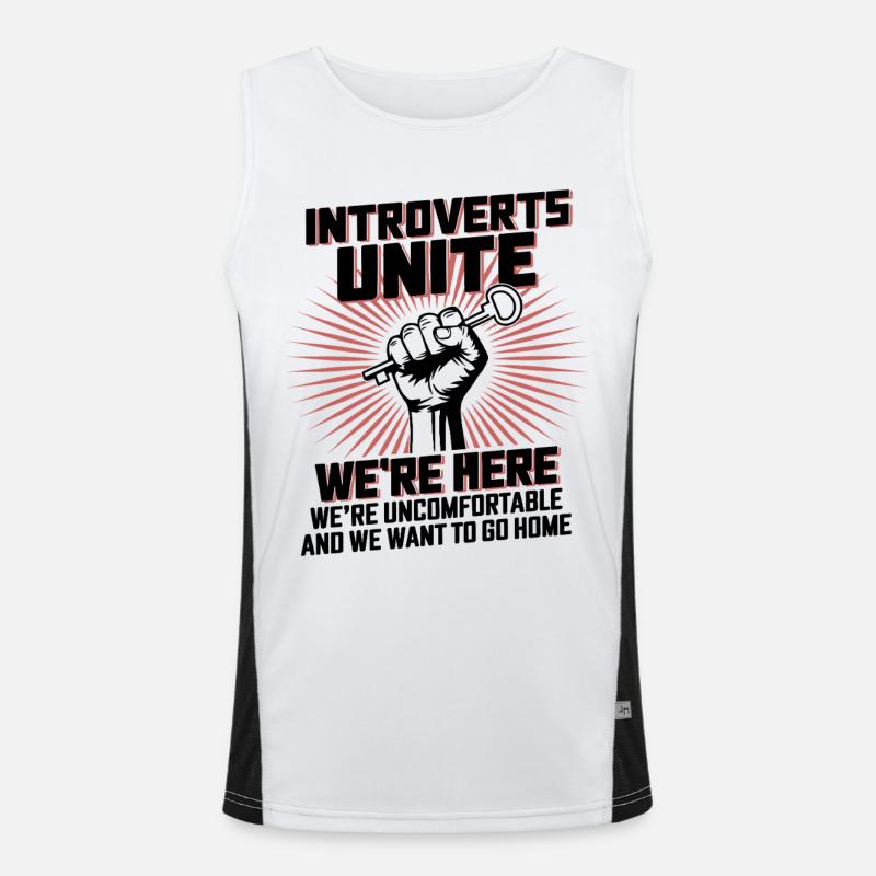 Introverts Unite Here Men's Functional Contrast Tank Top 