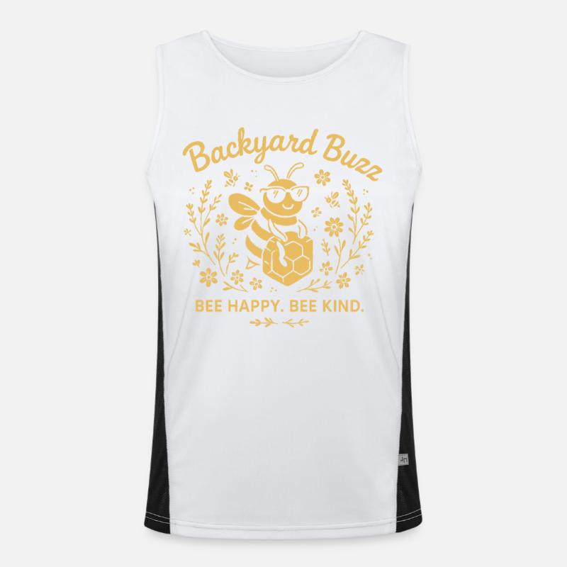 Backyard Buzz Bee Happy Bee Kind Funktionelles Kontrast-Tank Top für Männer 