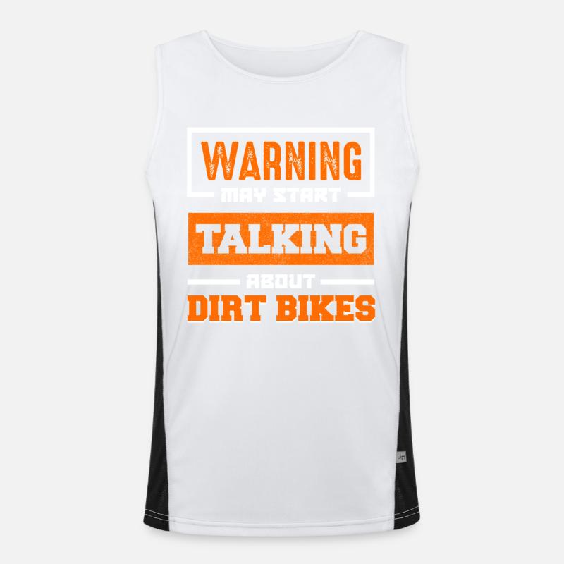 Warning: Dirt Bikes Talk Start - Men's Functional Contrast Tank Top  - white/black