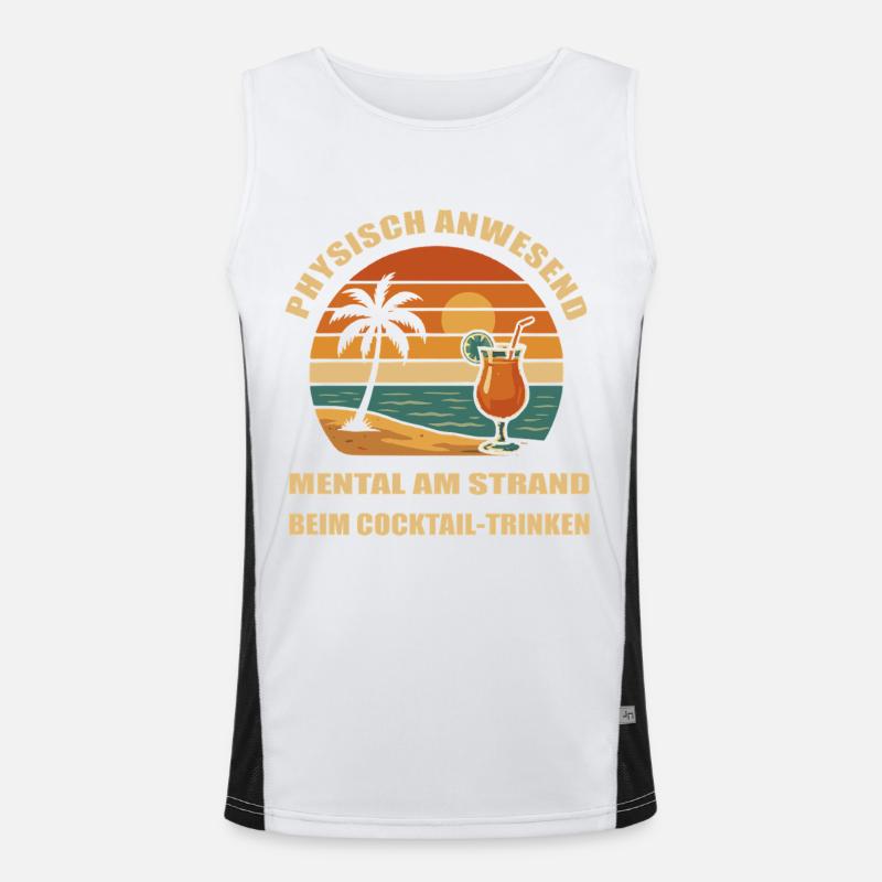Ready for a holiday - Men's Functional Contrast Tank Top - white/black