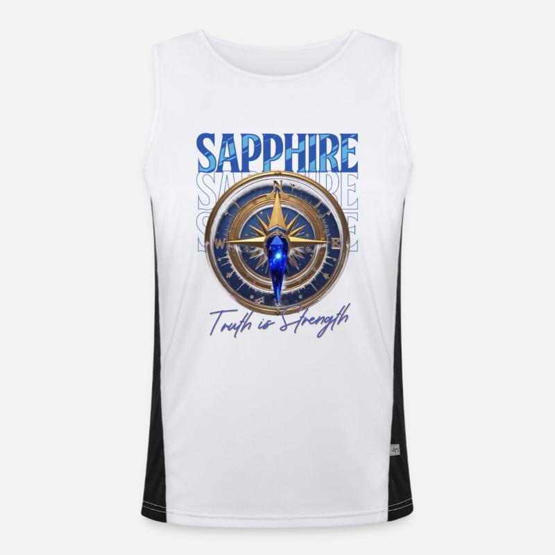Birthstone September Sapphire Men's Functional Contrast Tank Top 
