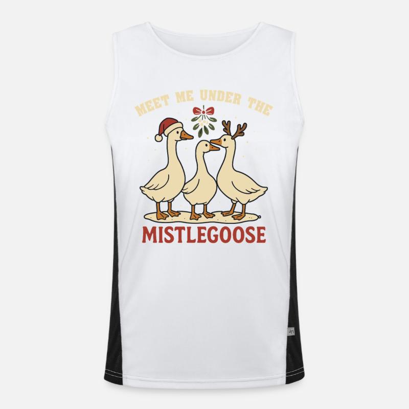 Weihnachtsgans Triff mich unter der Mistelgans Funktionelles Kontrast-Tank Top für Männer 