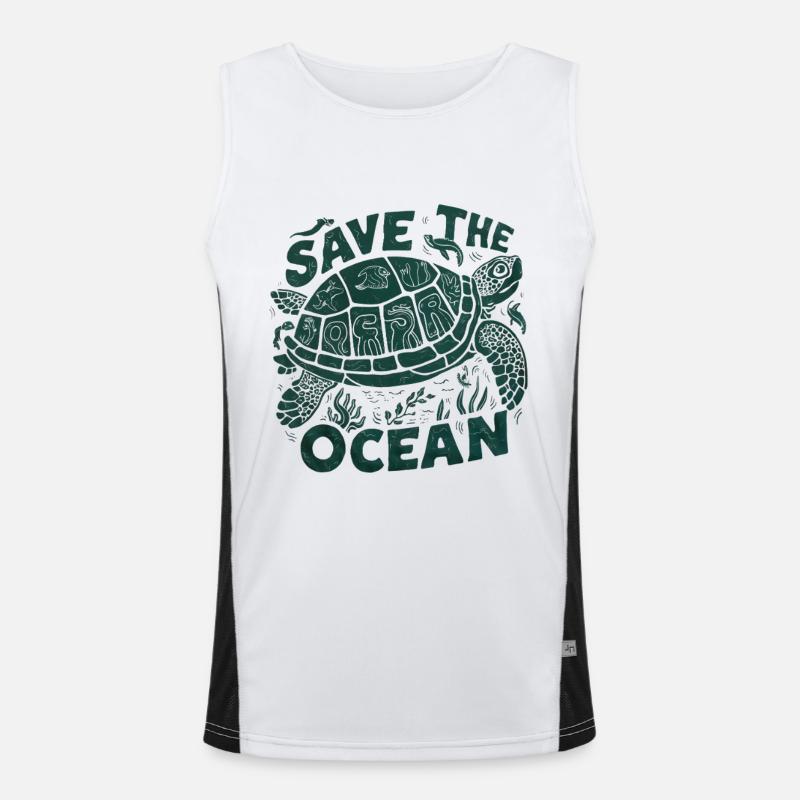 Save the Ocean Message pour Marins Skippeurs Débardeur respirant contrasté Homme 