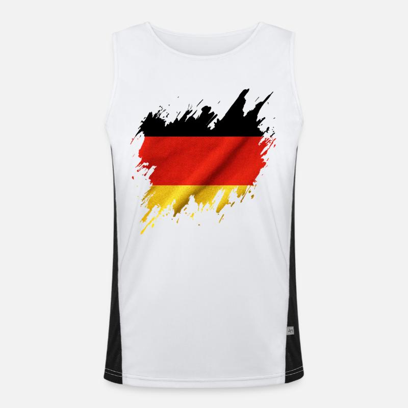 Drapeau allemand, style déchiré Débardeur respirant contrasté Homme 