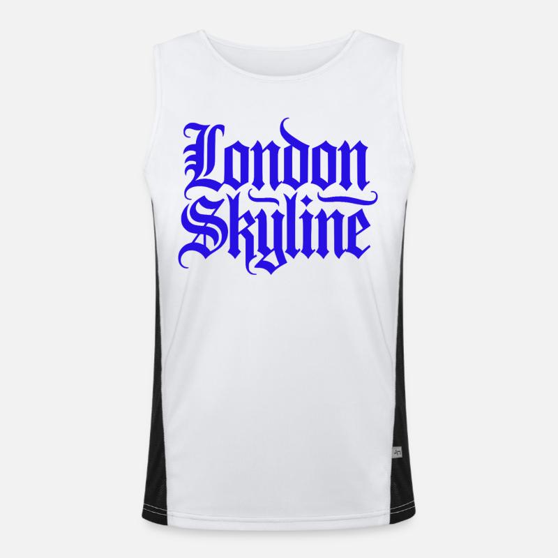 London Skyline Funktionelles Kontrast-Tank Top für Männer 