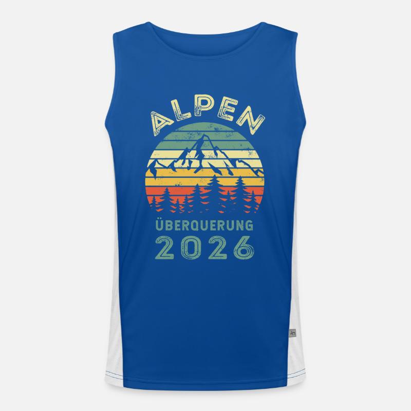 Alpenüberquerung 2026 Retro - Wandern Funktionelles Kontrast-Tank Top für Männer 