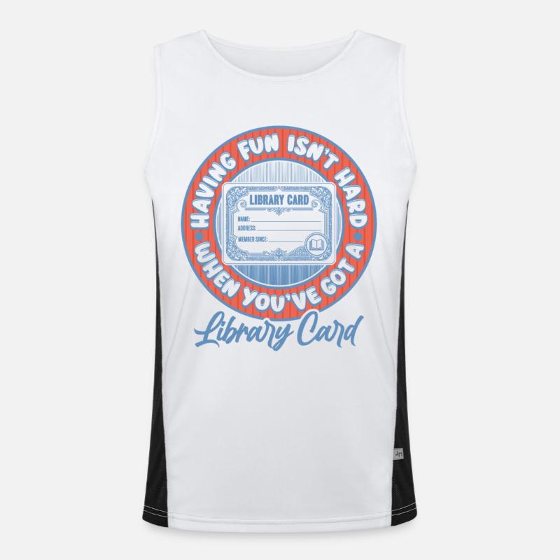 Library Day Librarian Reading Librarian - Men's Functional Contrast Tank Top  - white/black