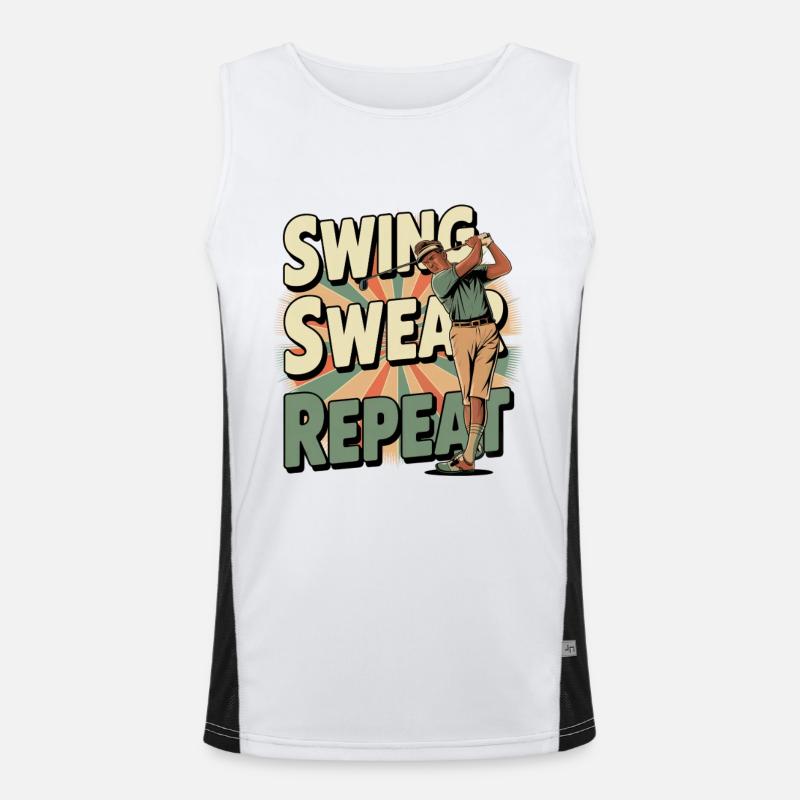 Golf Humor Retro Funktionelles Kontrast-Tank Top für Männer 