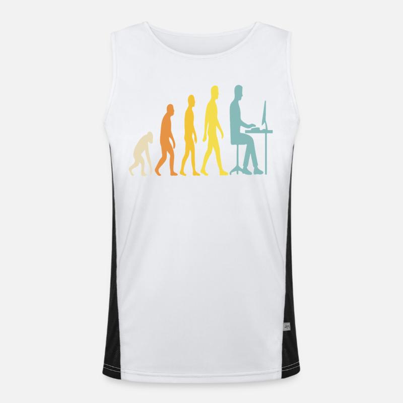 Tech Evolution at the Desk - Men's Functional Contrast Tank Top  - white/black