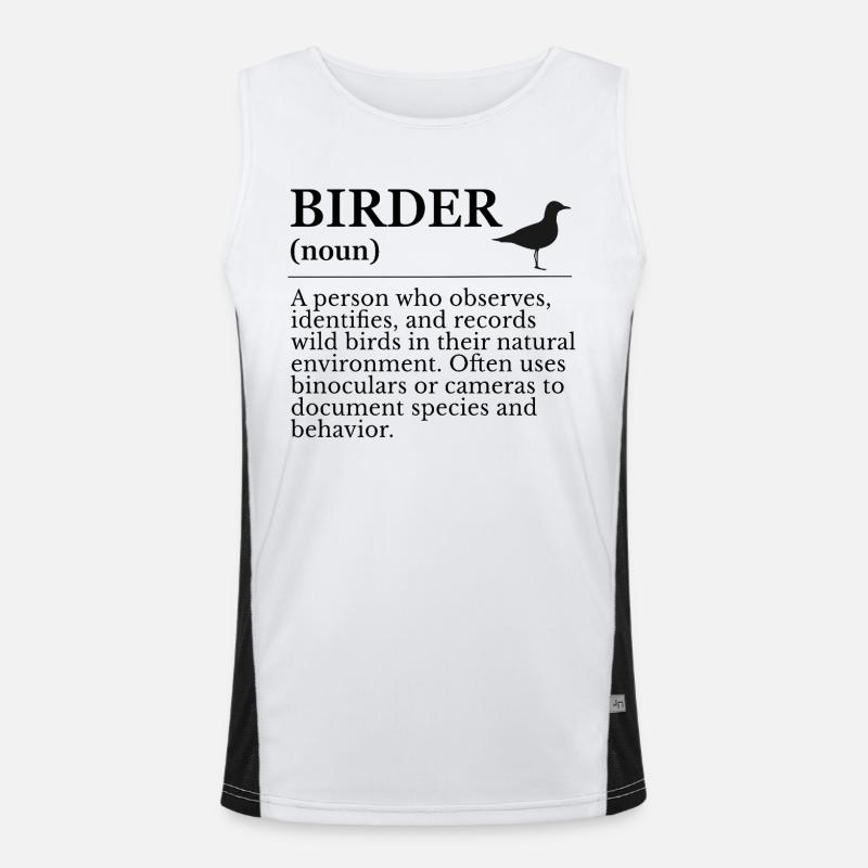 Birder Definition - Vogelbeobachter Funktionelles Kontrast-Tank Top für Männer 