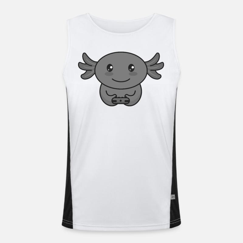Axolotl Gamer Gamer with Controller Men's Functional Contrast Tank Top 