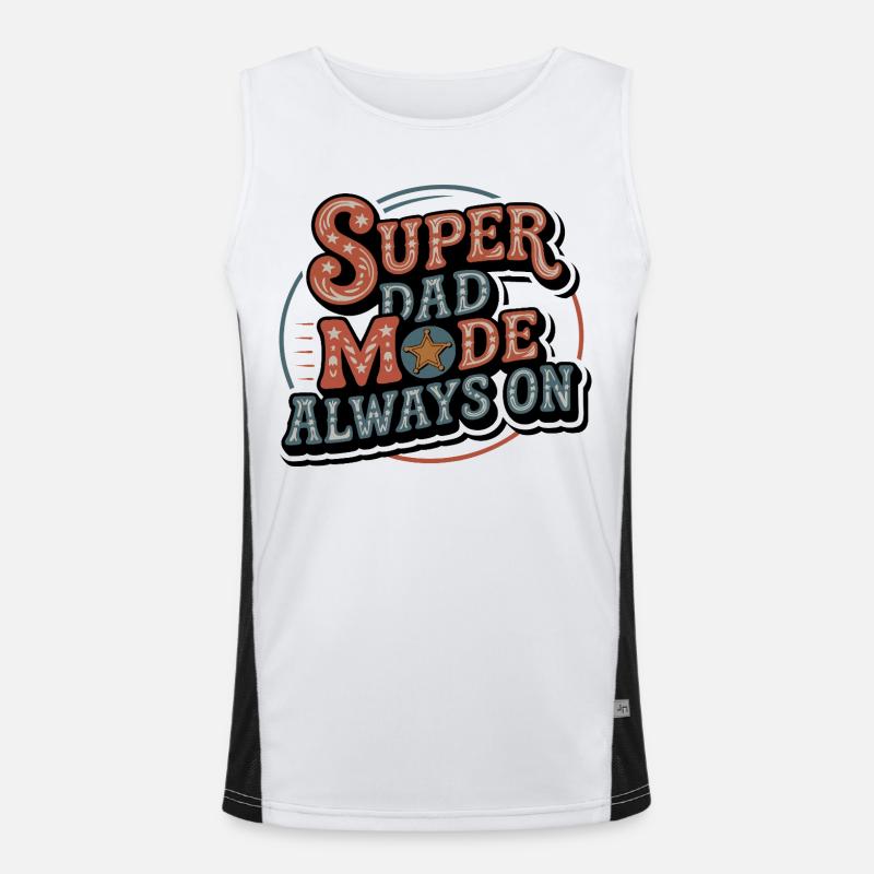 Superdad Mode Always On Men's Functional Contrast Tank Top 