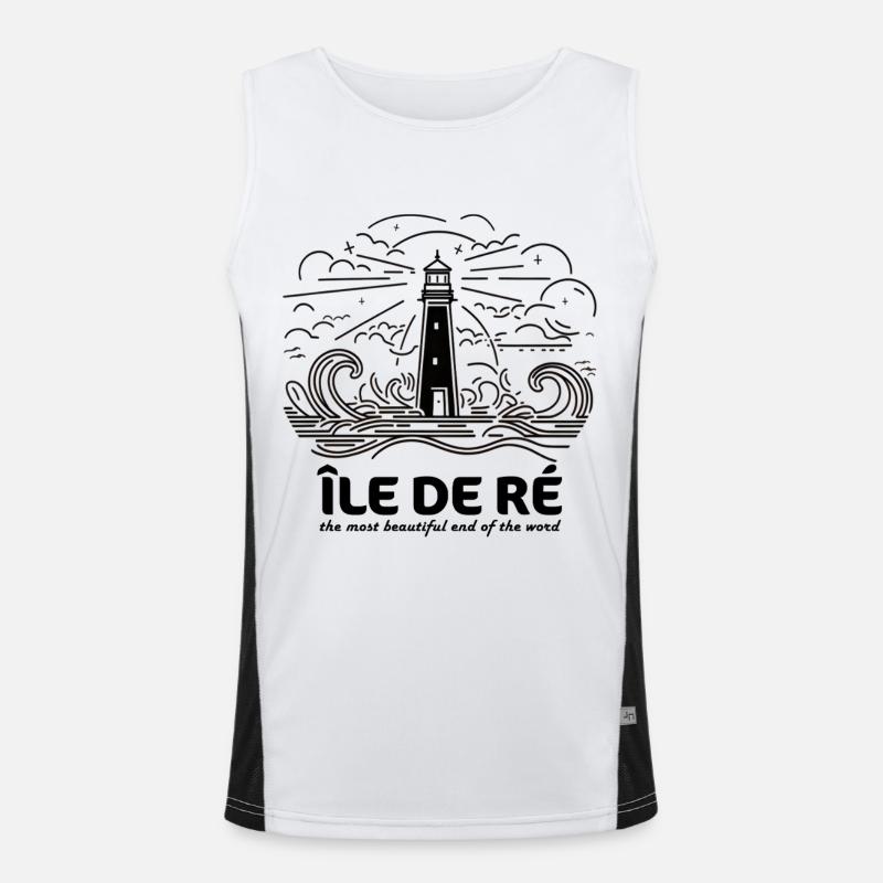 Gift Ile de Ré Souvenir Beaches Charente-Maritime Men's Functional Contrast Tank Top 