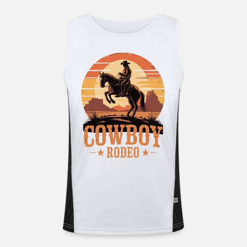 Rodéo de cow-boy - Wild West Sunset Design Débardeur respirant contrasté Homme 