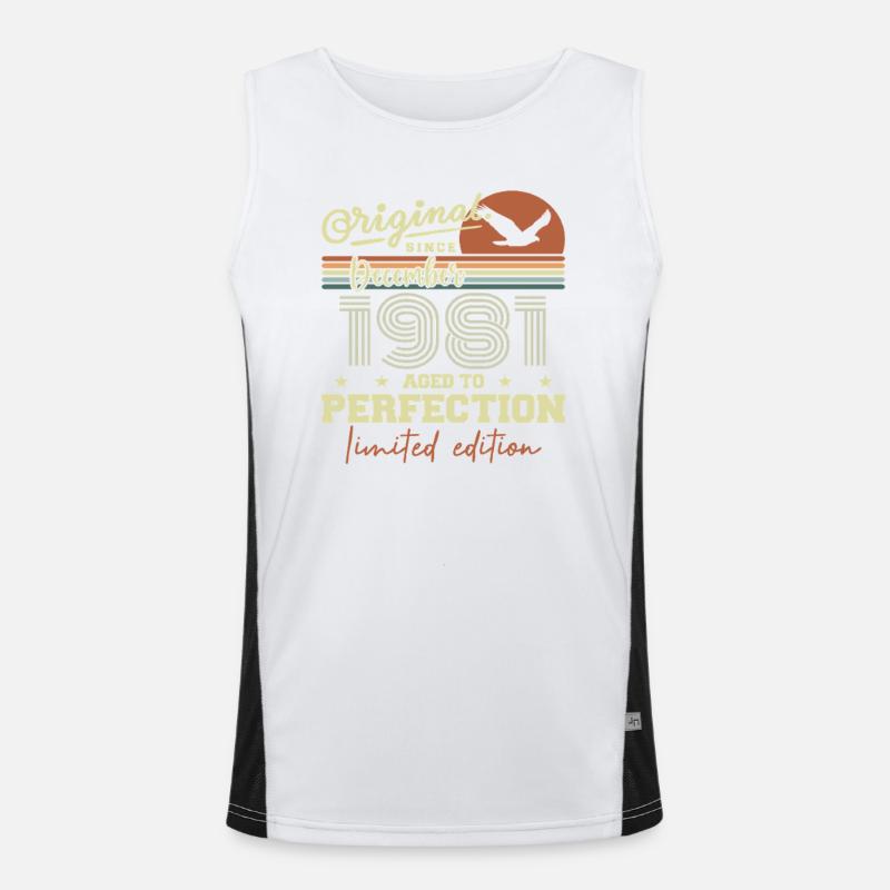 44th Birthday | Original December 1981 Men's Functional Contrast Tank Top 