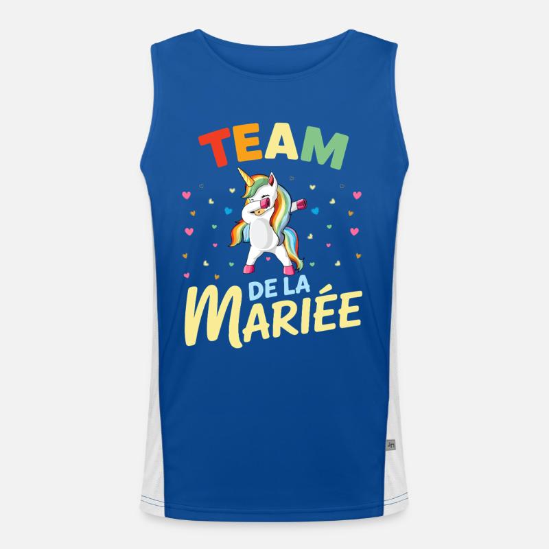 Team de la Mariée Licorne Dabbing EVJF Humour Débardeur respirant contrasté Homme 