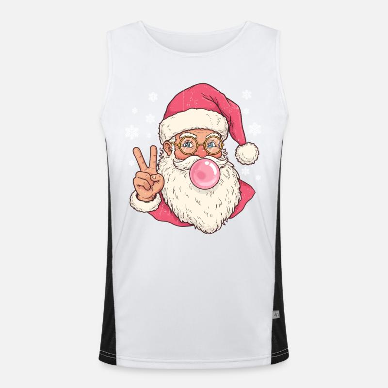 Weihnachtsmann Bubble Gum Funktionelles Kontrast-Tank Top für Männer 