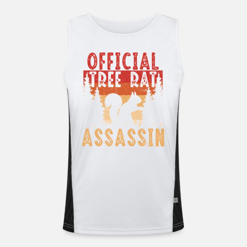 Squirrel Hunter Tree Rat - Men's Functional Contrast Tank Top  - white/black