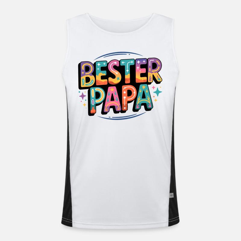Bester Papa Funktionelles Kontrast-Tank Top für Männer 