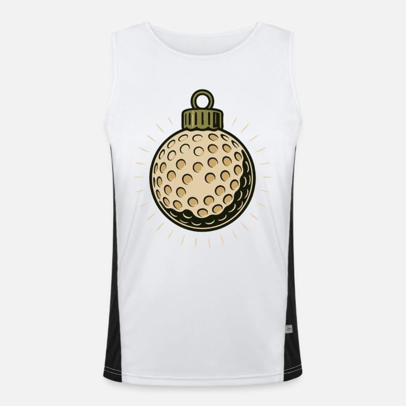 Lustiges Golf-Weihnachtskugel-Design Funktionelles Kontrast-Tank Top für Männer 