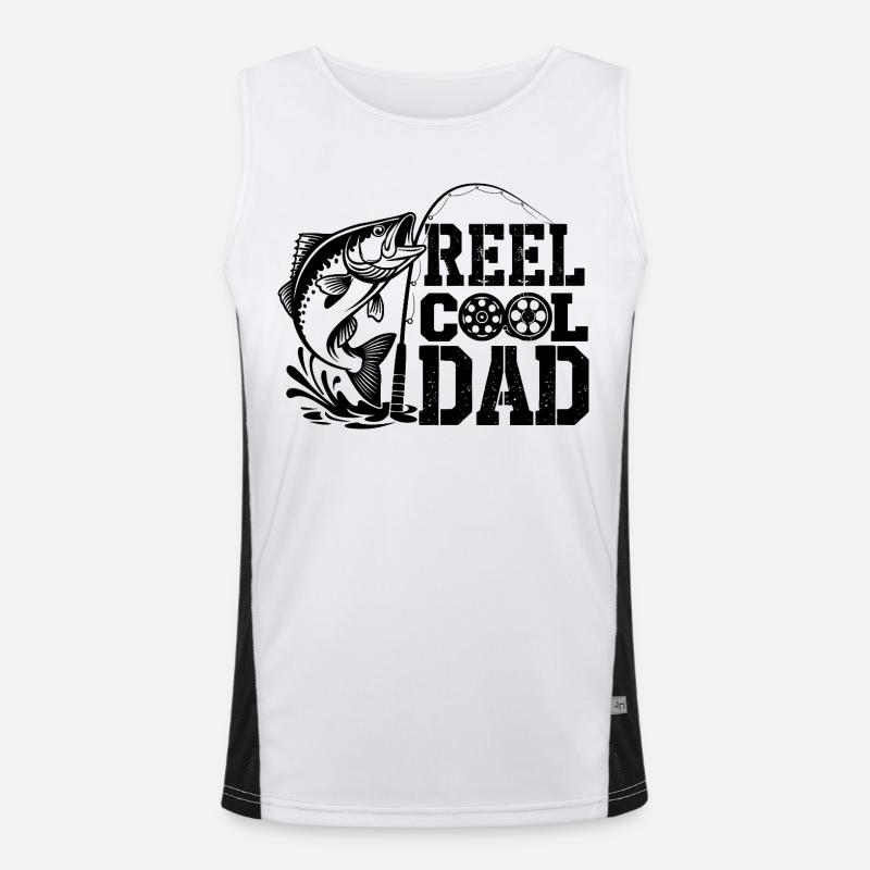 Pêcheur, pêcheur, pêcheur, poisson, moulinet, Cool Dad Débardeur respirant contrasté Homme 