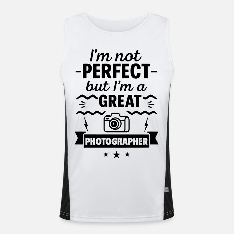 Nicht perfekt aber ein super Fotograf Funktionelles Kontrast-Tank Top für Männer 