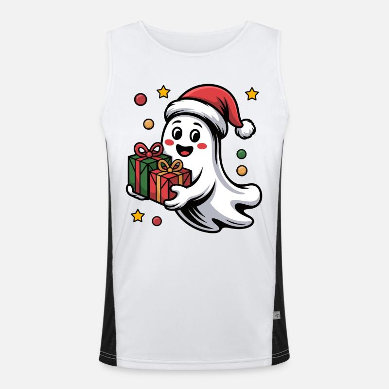 Weihnachtsgeist mit Geschenk Débardeur respirant contrasté Homme 