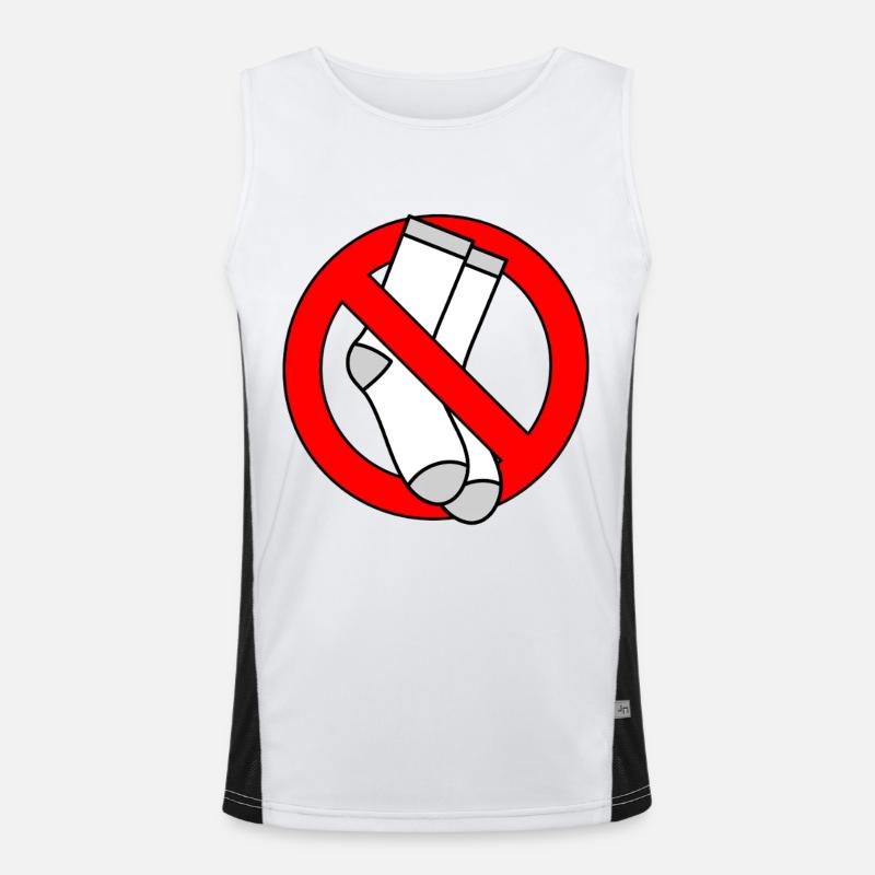No socks allowed shield feet Men's Functional Contrast Tank Top 
